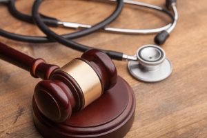 personal injury gavel and stethoscope