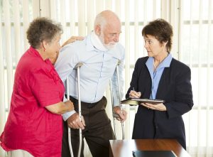 lawyer with clients
