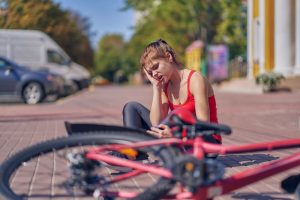 woman bike accident