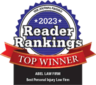 The Journal Record 2023 Reader Rankings - Top Winner - Abel Law Firm - Best Peronal Injury Law Firm